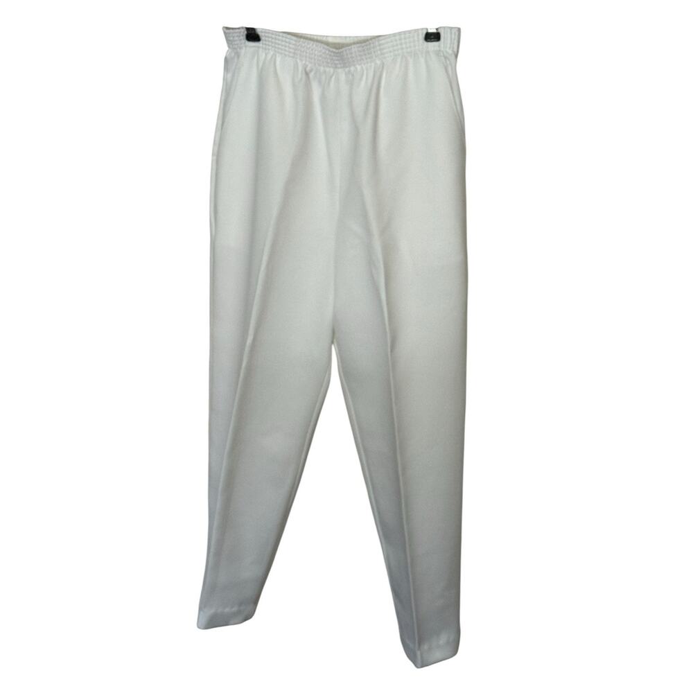 Briggs New York Women's White Elastic Waist Pull On Dress Pants 10P Petite